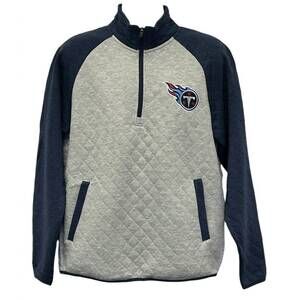 NEW NFL APPAREL men's tennessee titans 1/4-zip pullover in grey